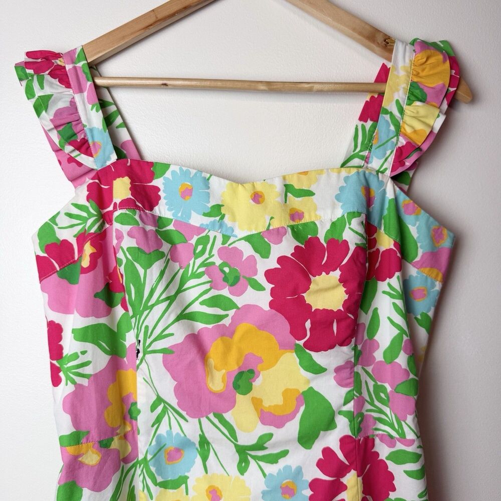Lilly Pulitzer Floral Ants Dress Women’s 14 Ruffle Sleeve Sweetheart Colorful - Picture 3 of 13